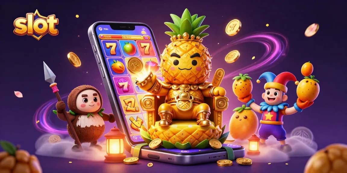 Spin the reels with the playful slot characters on a vibrant beach casino scene.
