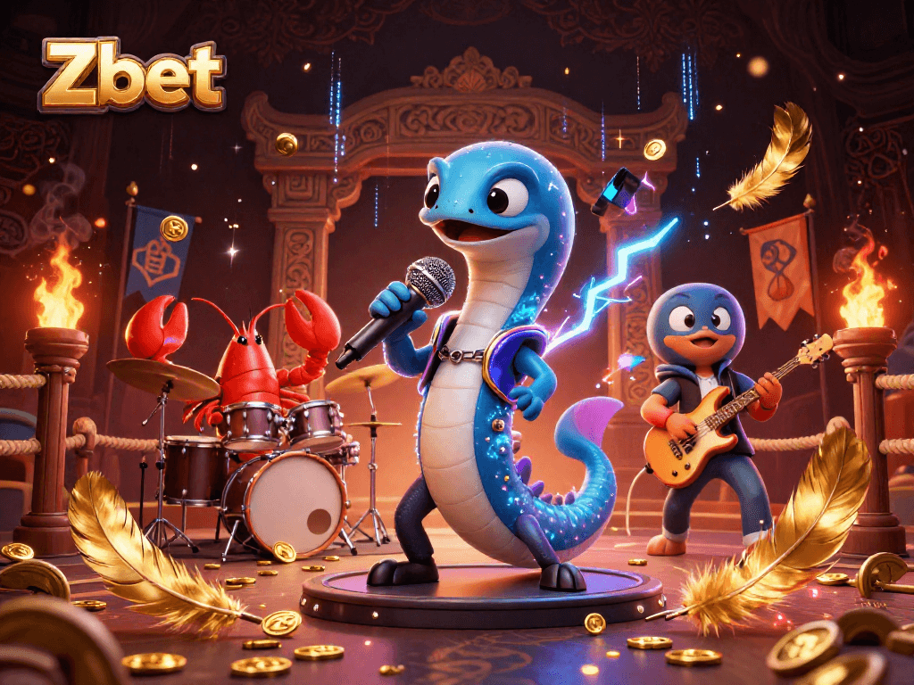 Experience Zbet's underwater casino with a performing electric eel and vibrant game elements.