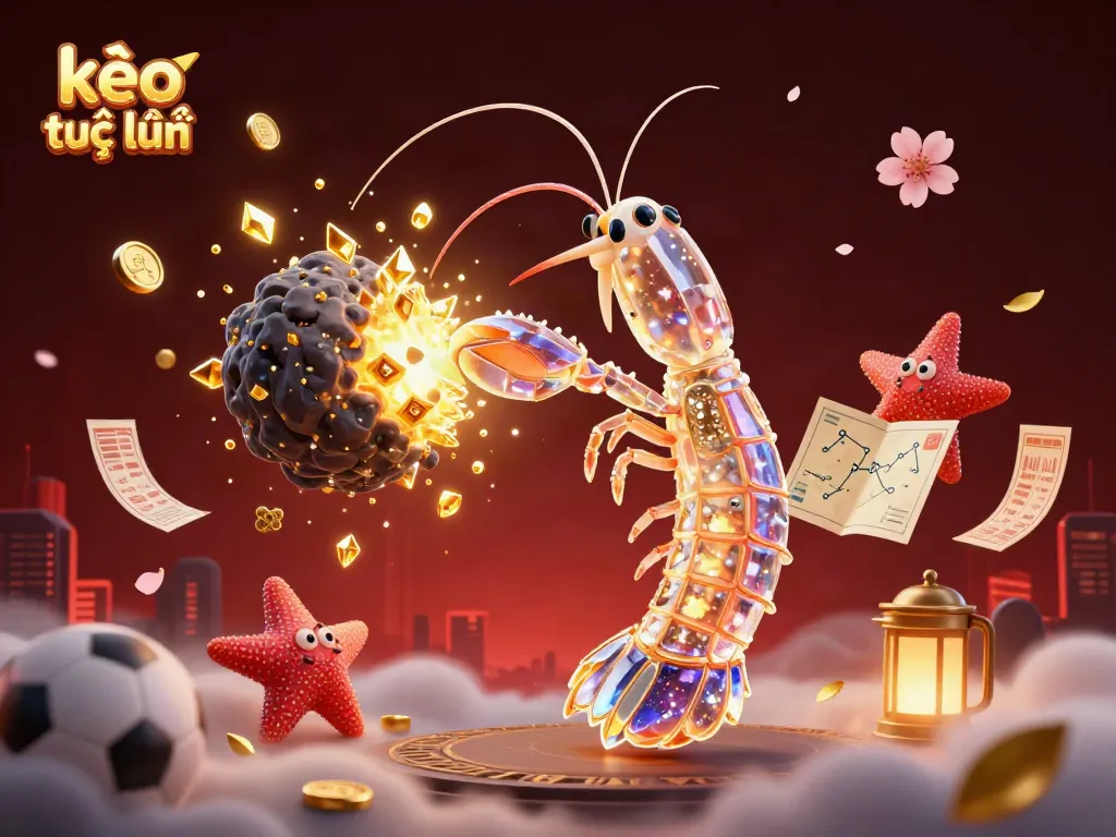 Engage in kèo trực tuyến with energetic sports betting graphics featuring vibrant samurai shrimp.