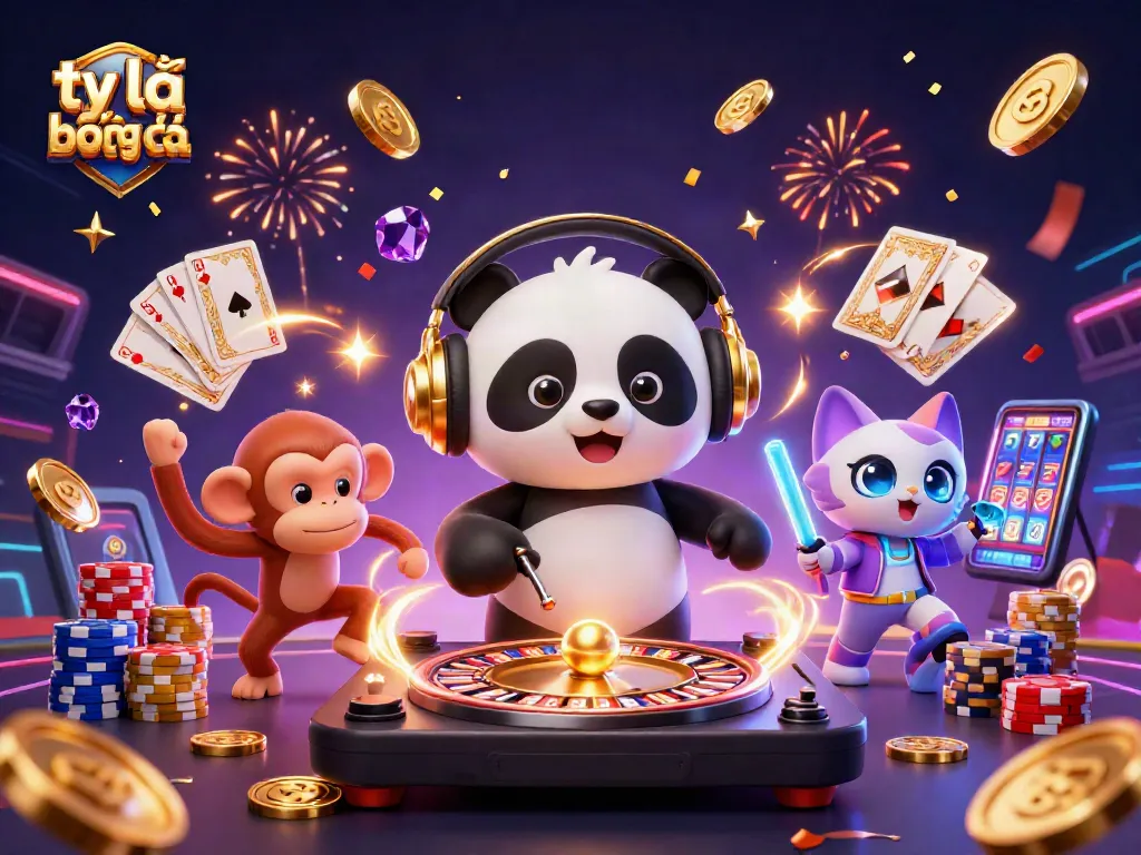 Engaging visual of tỷ lệ bóng đá with colorful casino elements and dynamic characters celebrating gambling