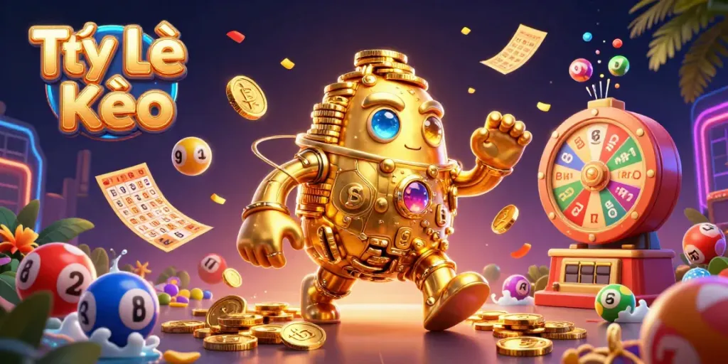 Experience Tỷ Lệ Kèo with our vibrant 3D illustration showcasing lively gambling elements.