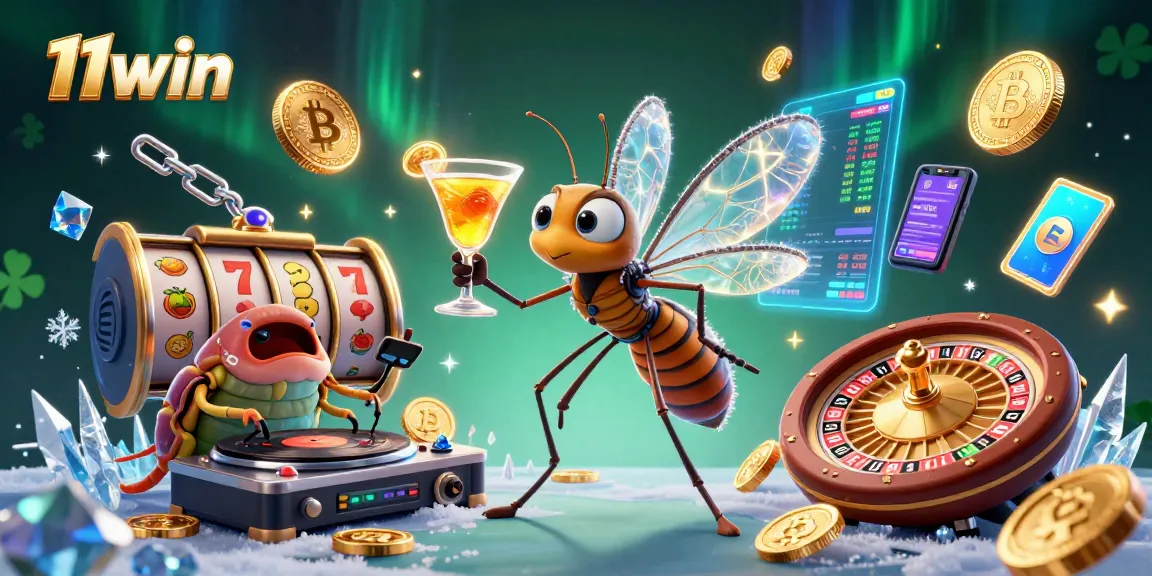 Experience the vibrant 11win casino scene with slot reels and crypto elements in stunning detail.