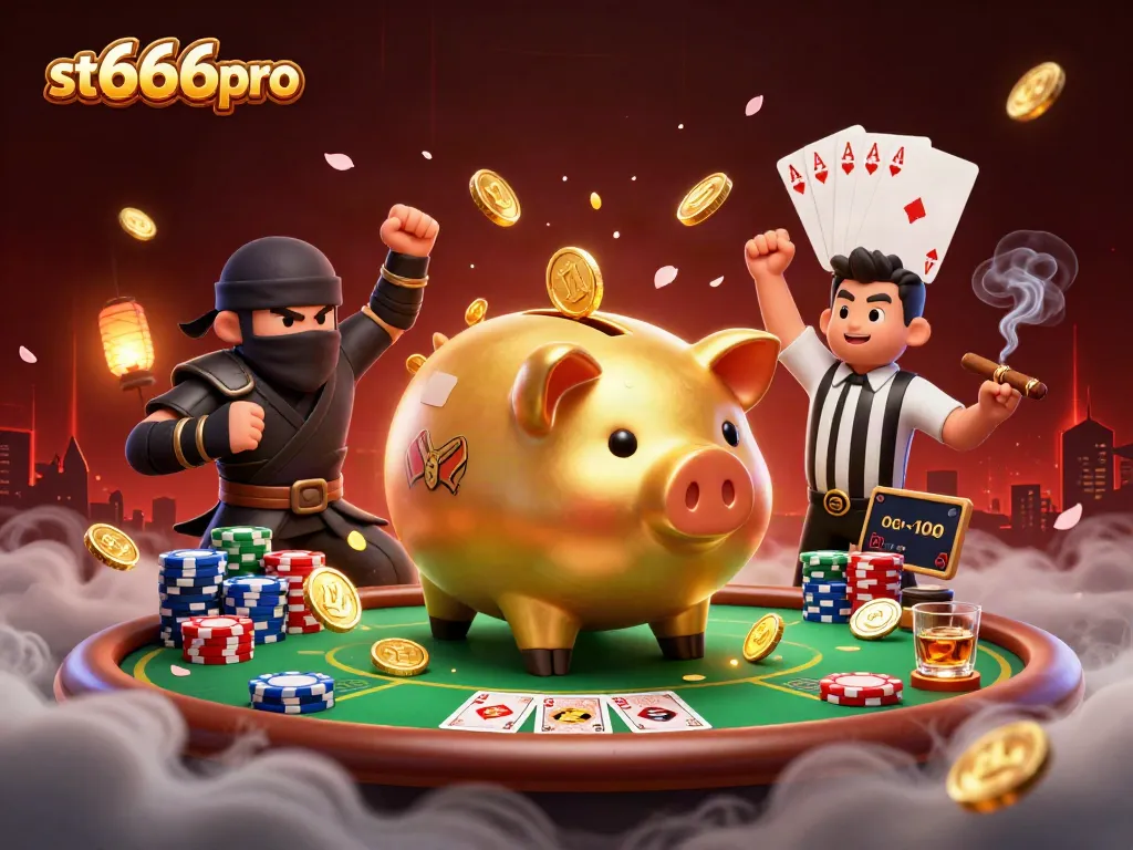 St666pro showcases an exciting gambling scene with dynamic characters and casino elements.