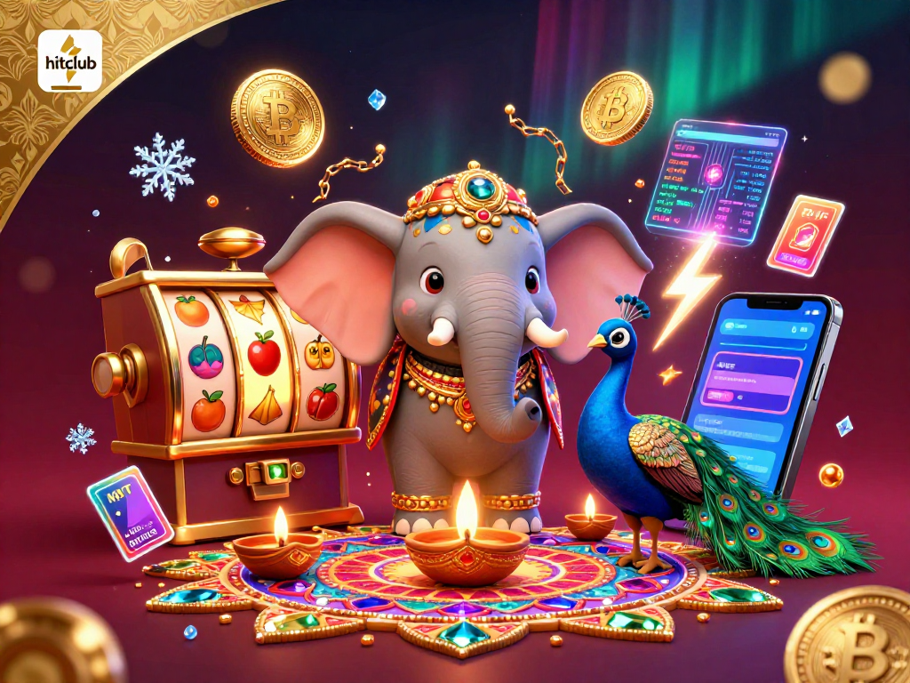 Experience the exciting hitclub platform with crypto-themed slot machines and vibrant characters.