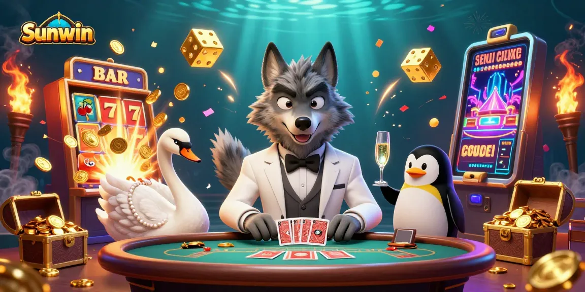 Win big with Sunwin at the baccarat table as lavish characters create casino excitement.