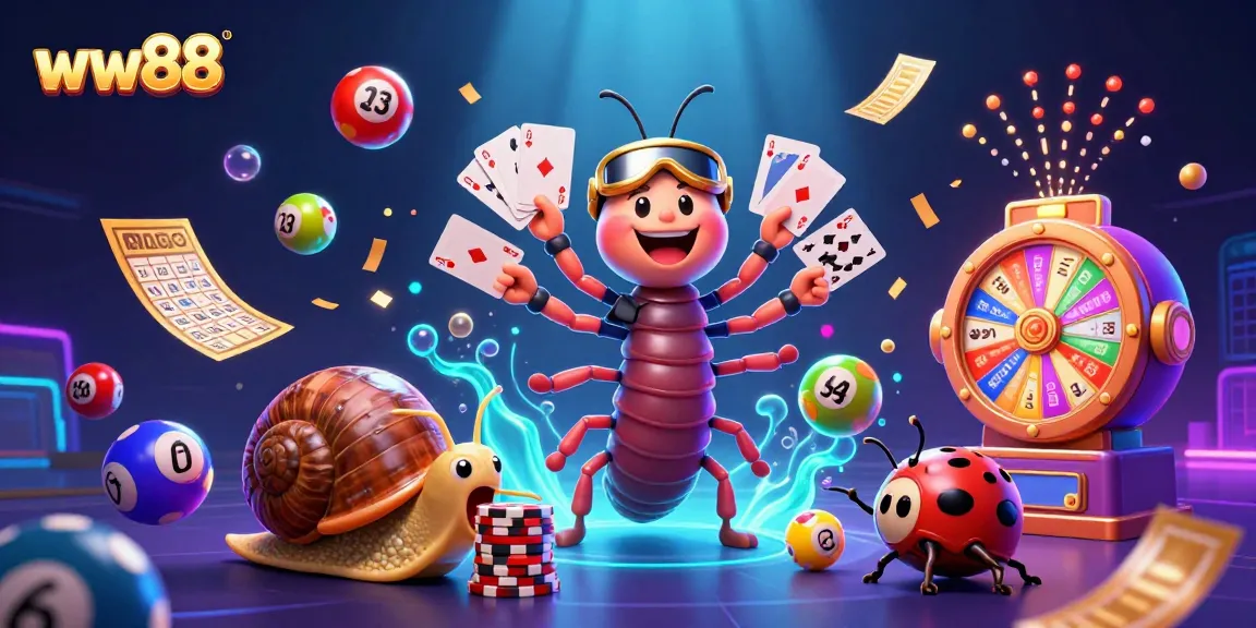 Experience winning excitement at ww88 with our colorful 3D casino scene filled with vibrant game elements.
