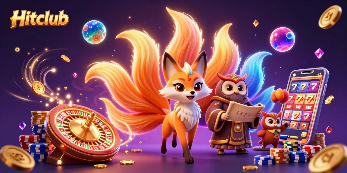 Experience thrilling gameplay at Hitclub with vibrant cartoon spirits and casino elements.